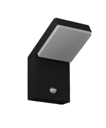 Czarny kinkiet ogrodowy Fiss LED 3000K z czujnikiem ruchu Maxlight W0472