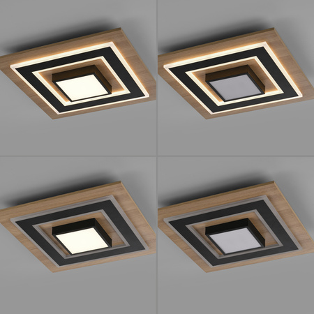 Kwadratowa lampa sufitowa 40cm drewniana TOLA LED 3000K Just Light 14563-18