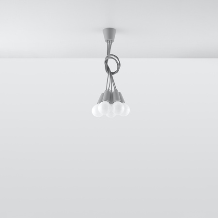 Lampa wisząca DIEGO 5 szara Sollux SL.0577