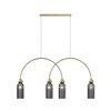 Poczwórna szeroka lampa wisząca z dymionymi kloszami Antic MOD302PL-04GR Maytoni