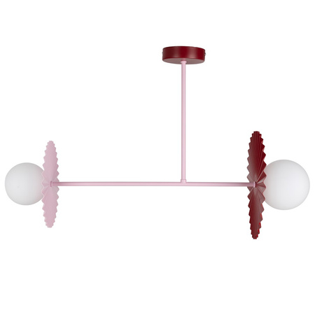 Lampa wisząca Bloom 2xG9 Róż-burgund Milagro MLP0297