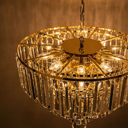 Żyrandol złoty kryształowy, lampa wisząca o średnicy 61cm VERSAILLES 20xE14 Zuma Line 17701/20-GLD