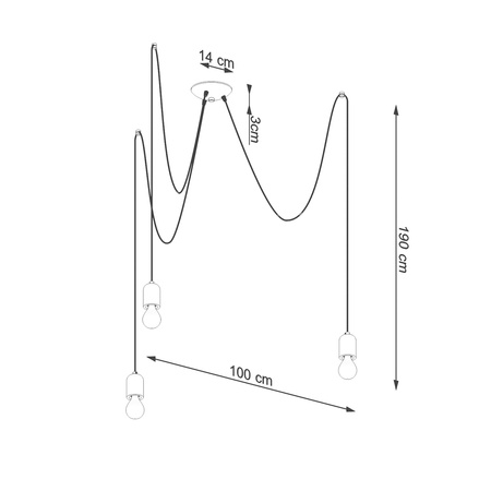Lampa wisząca pająk beton NESO 3 Sollux Lighting SL.1160