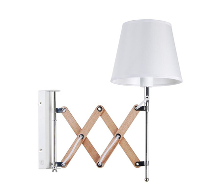 Lampa kinkiet Mito chrom 1X40W E27 abażur biały Candellux 21-75437
