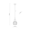 Lampa wisząca ryflowane szkło + kulka ozdobna SOPHIA COGNAC WHITE 1XE14 Tk Lighting 11589