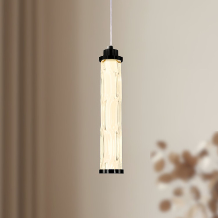 Lampa wisząca przeźroczysta szklana tuba z czarnym wykończeniem CORTE 10W LED 3000K Candellux Studio 31-50731