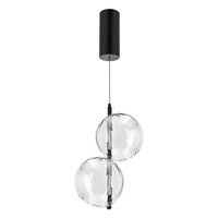 Lampa wisząca dwie szklane kule na czarnym pionowym profilu LED PLAYA 3000K Candellux Studio 32-50489
