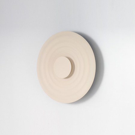 Kinkiet beżowy okrągły 40cm LED RIPPLE WALL 40 BEIGE AZZARDO AZ6579