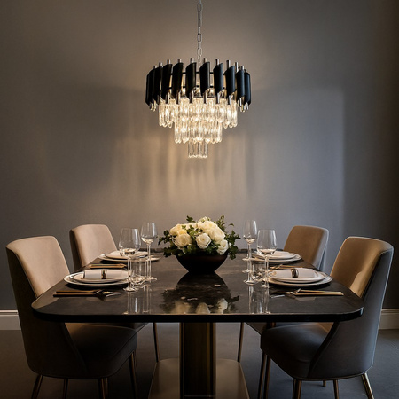Żyrandol lampa wisząca kryształowa 5xE14 CRISTAL Chrome Milagro ML2519