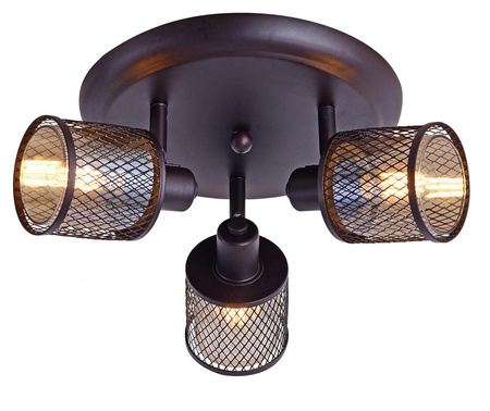LAMPA SUFITOWA CANABERA PLAFON KAWOWE ZŁOTO 3X40W E14 KLOSZ BURSZTYNOWY Candellux 98-83098