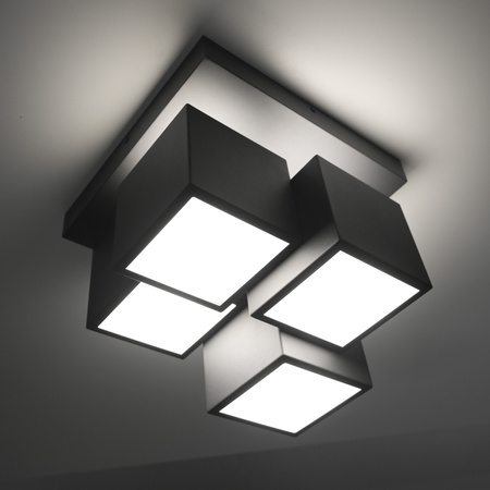 Czarna geometryczna lampa sufitowa TETRIS LED 3000K Just Light 14114-18