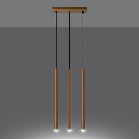 Lampa wisząca tuba złota PASTELO 3L Sollux SL.1171