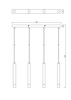 Lampa wisząca cztery czarne tuby na czarnej listwie VELIC 4xG9 Zuma Line P241125804BL