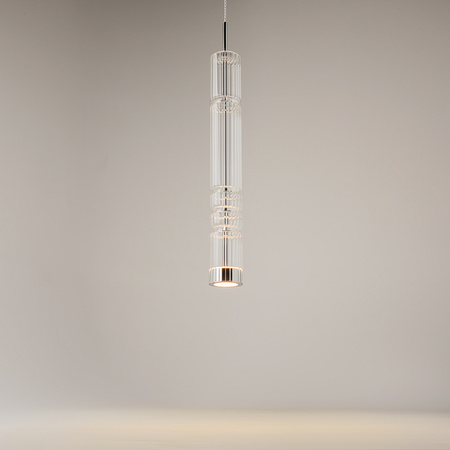 Szklana transparentna tuba wisząca o średnicy 8cm LED 3000K Ordo MOD272PL-L12CH3K Maytoni