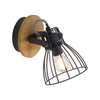 Kinkiet industrialny z drewnem i metalową klatką – styl loft TARO 1xE14 Just Light 15117-18 