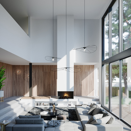 Lampa wisząca ESKOLA 140cm czarna metalowa THORO Sollux Lighting TH.012CZ