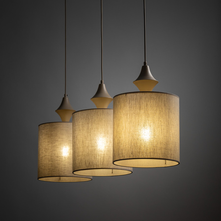 Lampa wisząca listwa trzy abażury z lnu AMURA SABIA 3xE27 Tk Lighting 11439