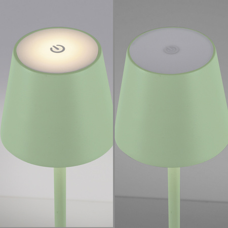 Lampa podłogowa zielona bezprzewodowa ładowana USB również na zewnątrz EURIA Just Light 19252-43