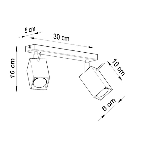 Lampa sufitowa, oprawa podwójna MERIDA Sollux Lighting SL0096 SL0100 SL0456 - kolor do wyboru