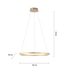 Ring wiszący w kolorze matowego mosiądzu o średnicy 58cm RITUS LED 3000K z funkcją SwitchMo Just Light 15394-60