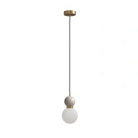 Lampa wisząca Bilo II 1xG9 biały szklany klosz z ozdobną marmurową kulą PL0137 Yaskr