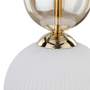Lampa wisząca z białym ryflowanym kloszem i ozdobną bursztynową kulą SOPHIA COGNAC WHITE 1xE14 Tk Lighting 11020