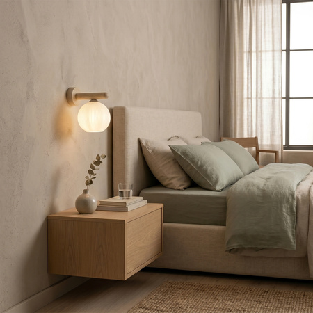 KInkiet z ryflowanym białym kloszem VIRLO WHITE 1xE14 Tk Lighting 11077