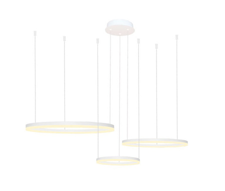 Lampa wisząca biała HALO PENDANT 80+60+40 LED AZzardo AZ4971 sterowana pilotem