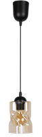 Felis lampa wisząca czarny 1x60w e27 klosz bursztynowy Candellux 31-00156