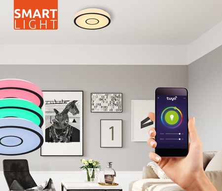 Lampa sufitowa GEORGIA LED RGB 50cm IP44 Globo 48027-40SH sterowana pilotem funkcja smart