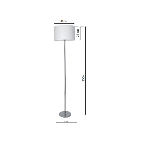 Lampa stojąca Casino 1xE27 Biały / Chrom Milagro ML6376