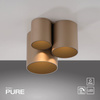 LAMPA SUFITOWA BRĄZOWA trzy metalowe tuby LED 2700K PURE POINT 6750-97
