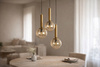 Czarna lampa wisząca z miodowymi kloszami YUKI Kaja Lighting K-5867