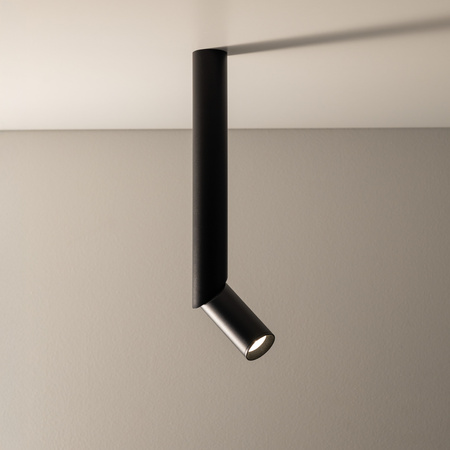 Oprawa sufitowa czarna długa tuba z ruchomą głowicą ELARIS BLACK M 1xGU10 MINI MR11 Tk Lighting 11255