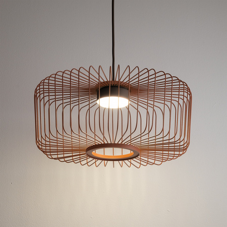 Lampa wisząca druciana cylindryczna w kolorze terakota na żarówkę GX53 KENAI C Nowodvorski 12227