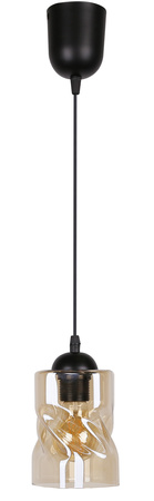 Felis lampa wisząca czarny 1x60w e27 klosz bursztynowy Candellux 31-00156