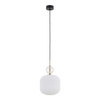 Lampa wisząca pojedyńcza karbowany szklany klosz z ozdobną szklaną kulą SOPHIA BIG COGNAC WHITE 1xE27 Tk Lighting 11373