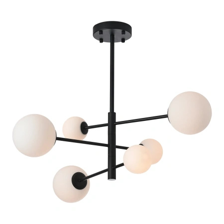 Lampa wisząca czarna sześć szklanych białych kul Bolti 6xG9 PLC0103-BK Yaskr