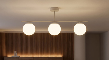 Prosta, kaszmirowa listwa sufitowa z kloszami RAYA Kaja Lighting K-6042