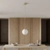 Kaszmirowa lampa wisząca z białym kloszem RAYA Kaja Lighting K-6040