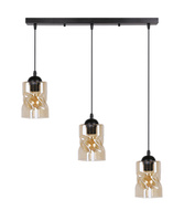 Felis lampa wisząca czarny 3x60w e27 klosz bursztynowy Candellux 33-00187