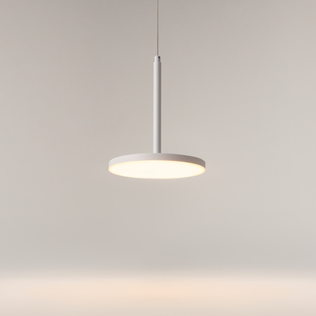 Okrągła płaska lampa wisząca biała 18,5cm LED 3000K Plato P076PL-L12W3K-W Maytoni