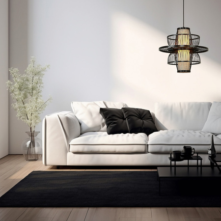 Rattanowa lampa wisząca Astra czarna 1xE27 Light Prestige LP-3110/1P BK