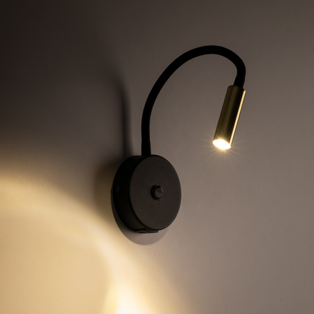 LAGOS BLACK/GOLD KINKIET 1 USB TK Lighting 10201
