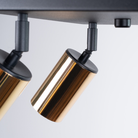 Plafon WINX 4 czarny/złoty Sollux SL.1386