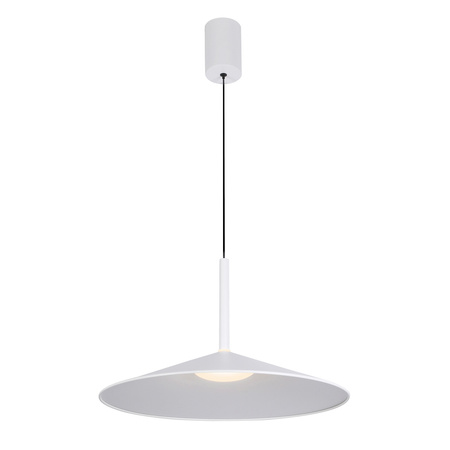 Lampa wisząca biała 47,5cm spłaszczony stożek LED 3000K/4000K/6000K Sardena Italux PND-01510-L-WH