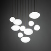 Lampa wisząca 10 nieregularnych szklanych kloszy na prostokątnej podstawie w kolorze sabia NEBIA SABIA 10xG9 Tk Lighting 10754