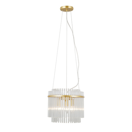 Złota lampa wisząca glamour szklane rurki 3xE14 Bonte Italux PND-40929-3A-GD