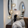 Lampa podłogowa z trzema koniakowymi szklanymi kloszami 3xG9 LAVA SABIA Tk Lighting 16153