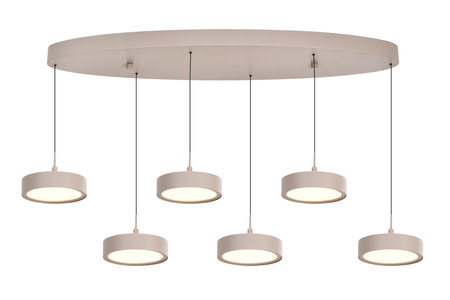 Lampa wisząca szóstka owalna Valensole kaszmirowa Aviano Lighting 7062-613